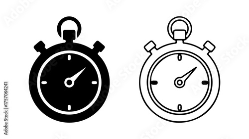 Stopwatch icon set with transparent background