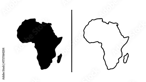Africa continent outline with transparent background