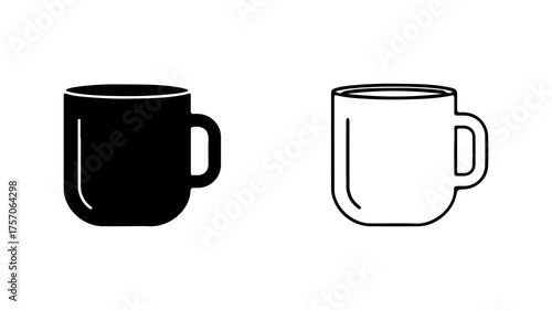Coffee cup outline with transparent background