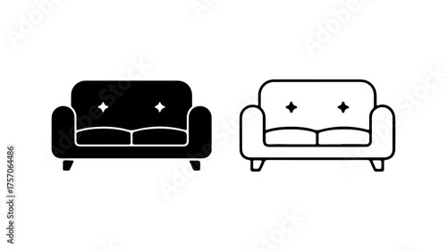 Sofa icon set with transparent background