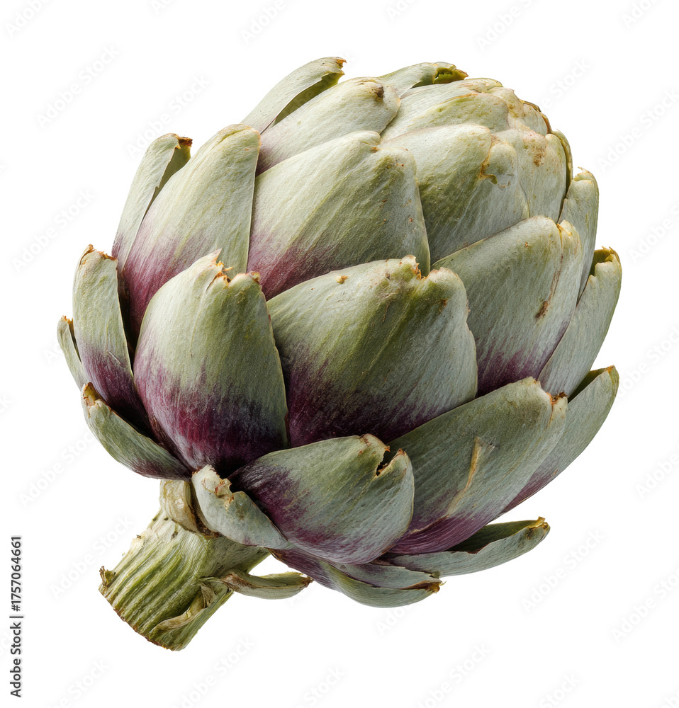 Fototapeta premium Harvesting fresh artichokes organic farm food isolated on transparent background