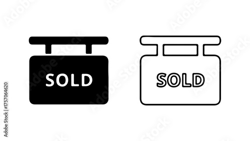 Sold signs with transparent background