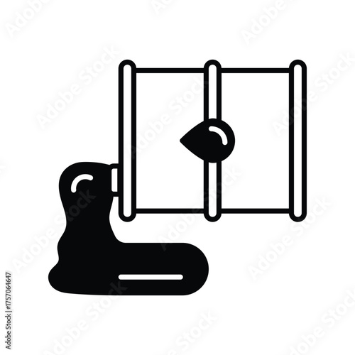 Oil Barrel icon with white background vector stock illustration