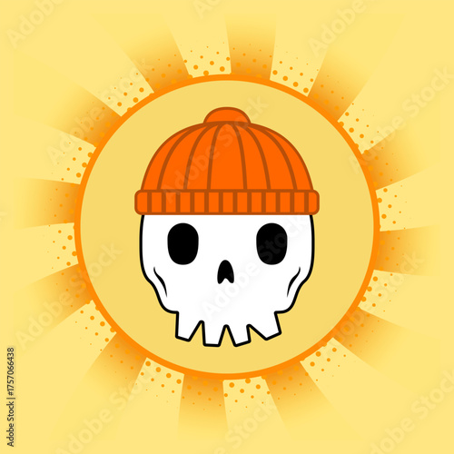 A playful vector illustration of three cartoon skulls. EPS 10.