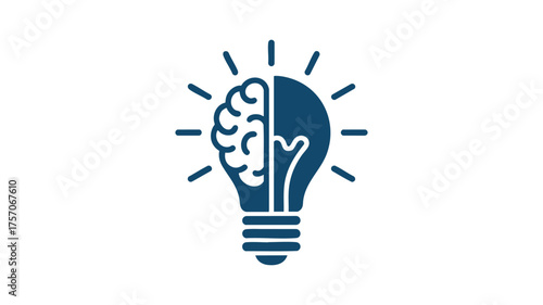 Creative idea light bulb brain symbol for innovation and intelligence