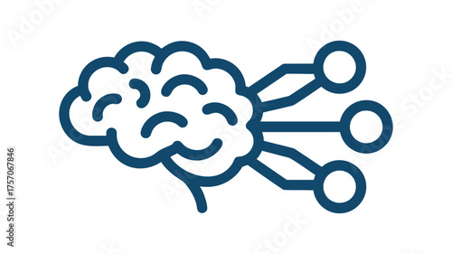 Abstract ai brain icon representing neural network connections and artificial intelligence concepts