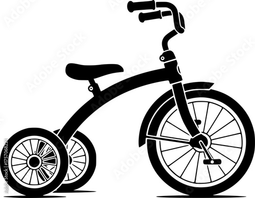 silhouette of a tricycle, simple vector graphics