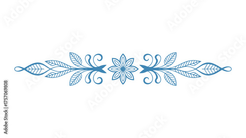 Elegant symmetrical blue and silver decorative border design