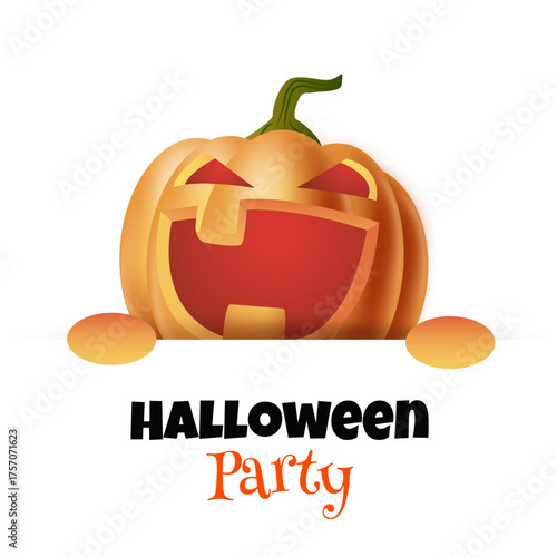 Vector illustration of a smiling jack-o-lantern. 