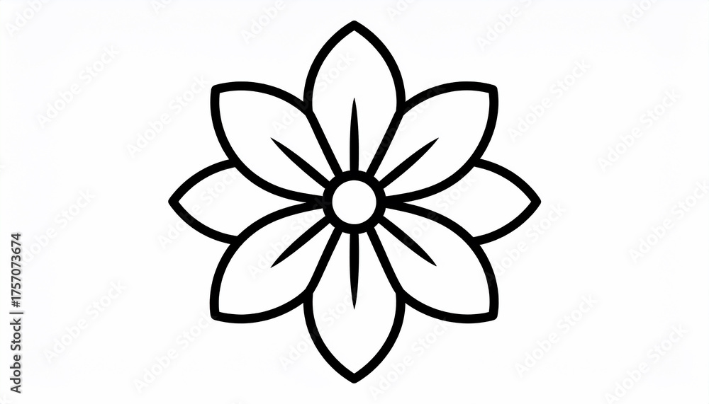 Fototapeta premium Flower Outline Icon