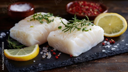 Delicious fillets of pollock or coalfish