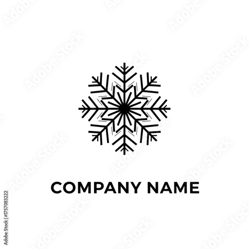 Elegant Snowflake Design for Winter Season or Holiday Branding, Minimalist and Modern Style.