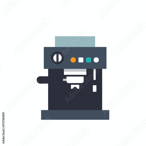Espresso Machine Illustration - A Modern Coffee Maker Design.