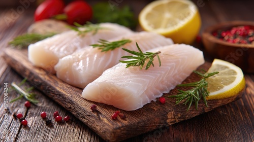 Delicious fillets of pollock or coalfish