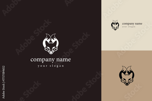 Abstract Fox Head Logo Design with Geometric Shapes and Modern Style.