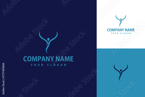 Abstract Human Figure Logo Design for Health and Wellness Brands.