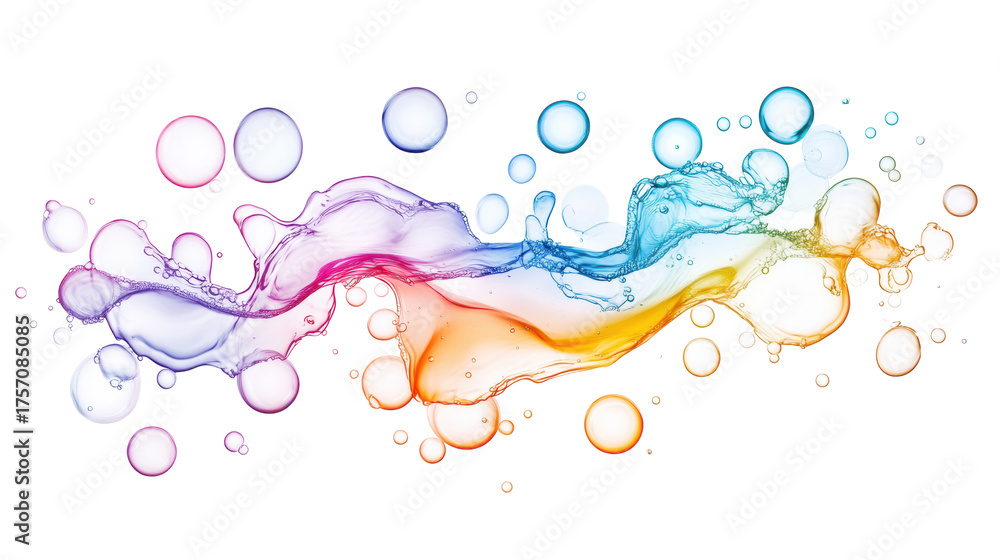 Naklejka premium Colorful Bubbles on Transparent Background