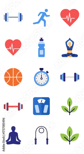 Fitness and Wellness Icons - A Collection for Healthy Living.