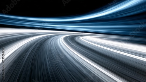 Dynamic Curve with High Speed Light Streaks and Futuristic Technology Design in Modern Art Style