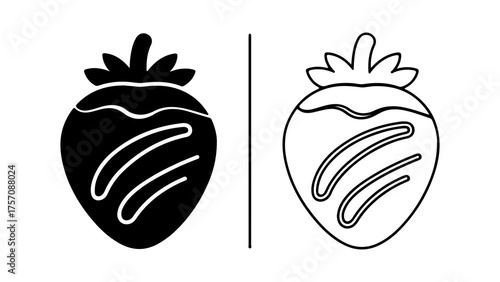 Chocolate covered strawberry with transparent background