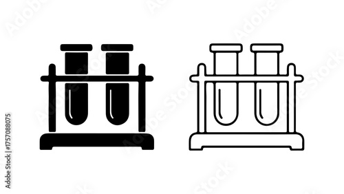 Laboratory glassware rack with transparent background
