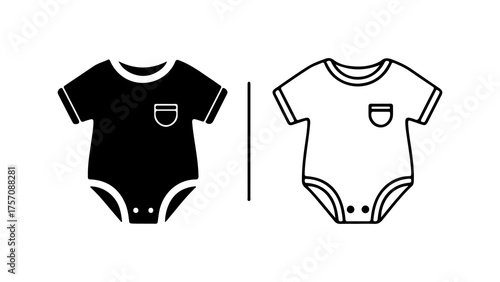 Baby bodysuit outline with transparent background