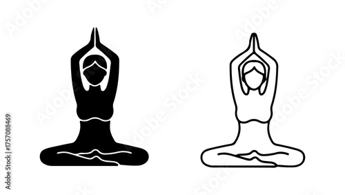 Woman in lotus position with transparent background