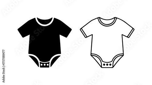 Baby bodysuit outline with transparent background