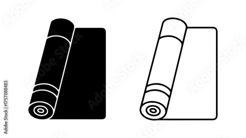 Rolled carpet with transparent background