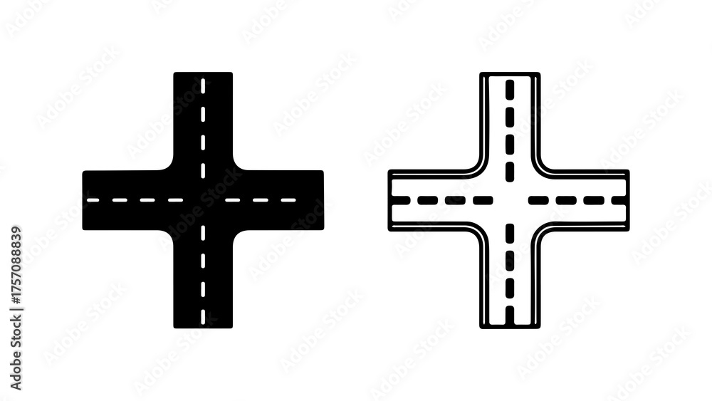 Obraz premium Road intersection with transparent background