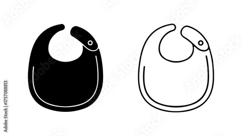 Baby bib outline with transparent background
