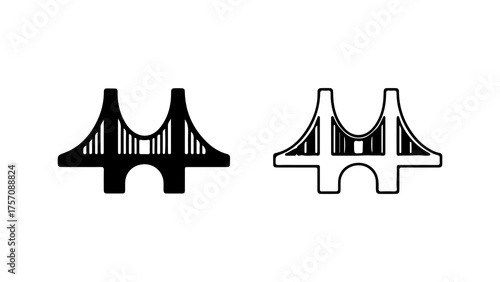 Golden gate bridge outline with transparent background