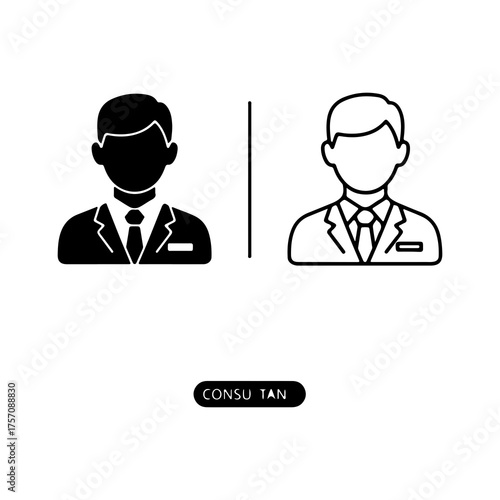 Tableau sur toile Business professional icon set with transparent background