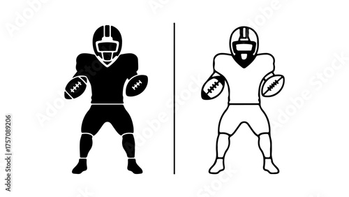 American football player silhouette with transparent background