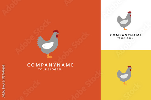 Chicken Logo Design Simple and Modern Hen Illustration for Branding.