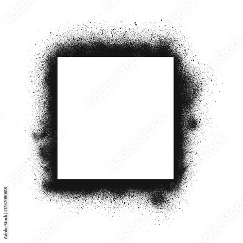 Spray paint rectangle frame. Graffiti rectangle with empty space for your design. Vector EPS 10