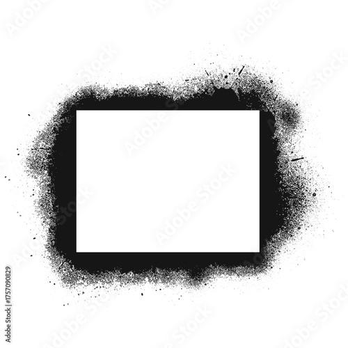 Spray paint rectangle frame. Graffiti rectangle with empty space for your design. Vector EPS 10