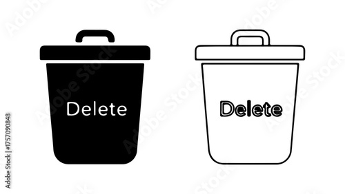 Delete bin icons with transparent background