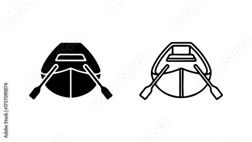 Rowboat with oars with transparent background