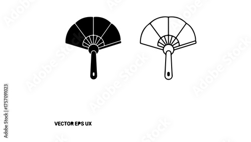 Traditional handheld fans with transparent background