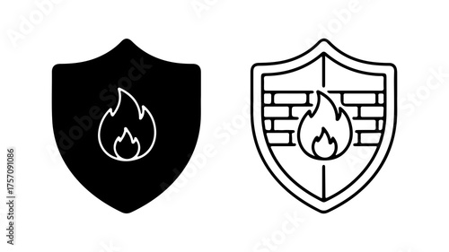 Fire protection shield with transparent background