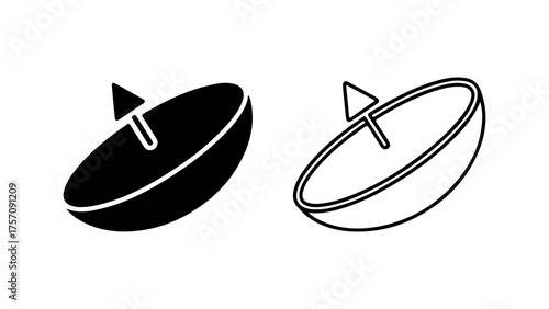 Satellite dish icon with transparent background