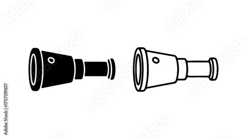 Antique spyglasses with transparent background