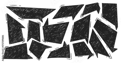 Hand drawn crayon speech bubbles set. Brushstroke texture comic bubbles. Vector EPS 10