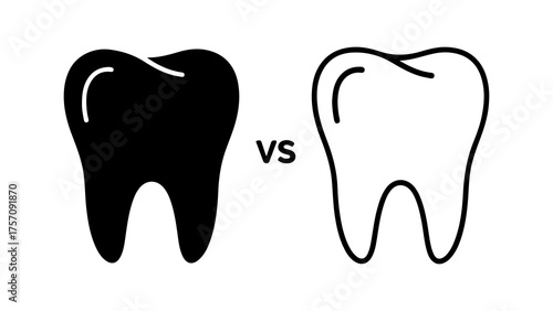Tooth comparison with transparent background