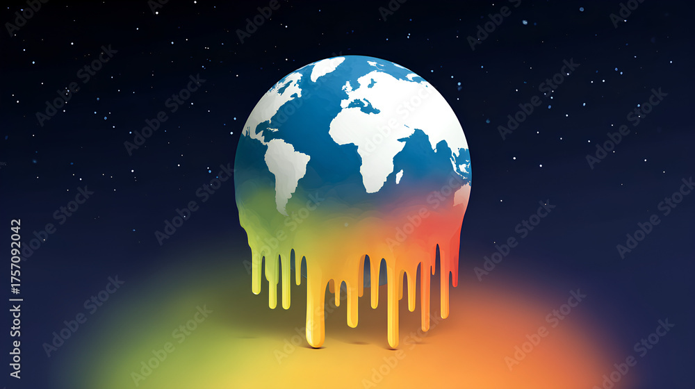Naklejka premium The concept of global warming.