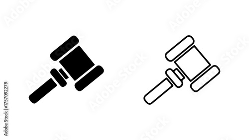 Gavel and sound block with transparent background