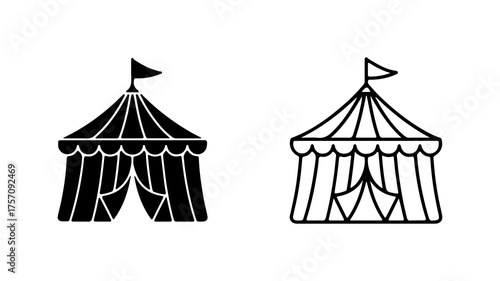 Circus tent outline with transparent background