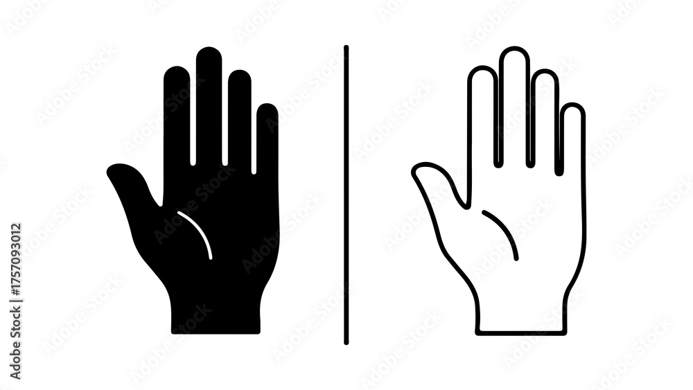 Obraz premium Hands outline and solid with transparent background