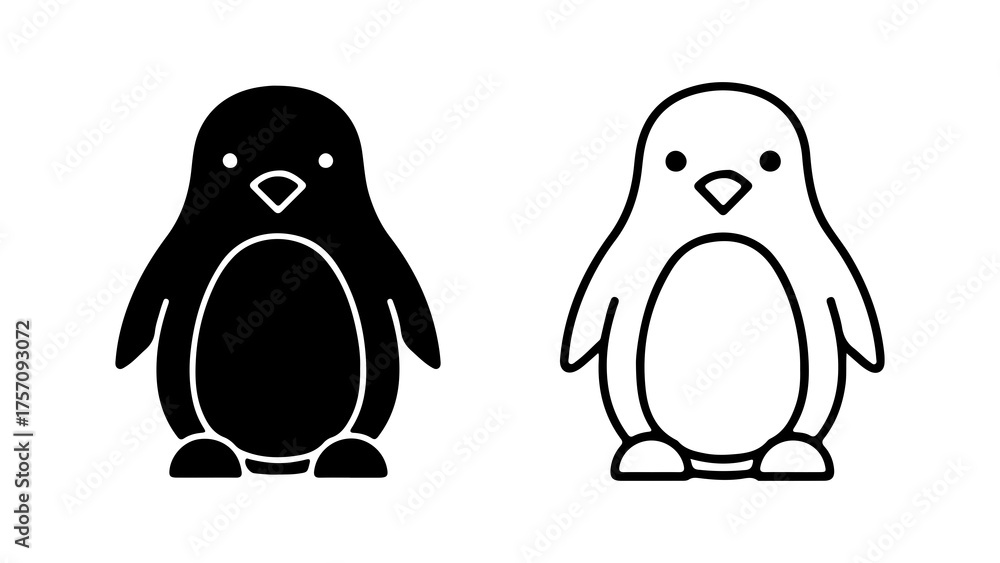Fototapeta premium Penguin icons with transparent background